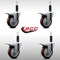 Service Caster 4'' SS Maroon Poly Swivel 1'' Expanding Stem Caster Set Total Lock Brake, 4PK SCC-SSEXTTL20S414-PPUB-MRN-1-4 - alternate 4